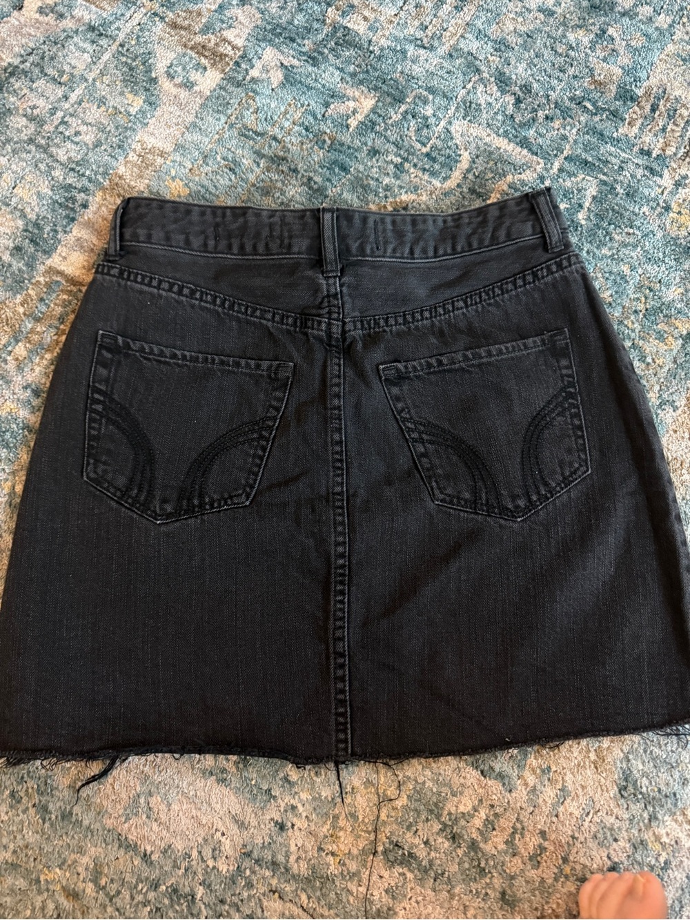 Hollister High Rise Black Denim Mini Skirt